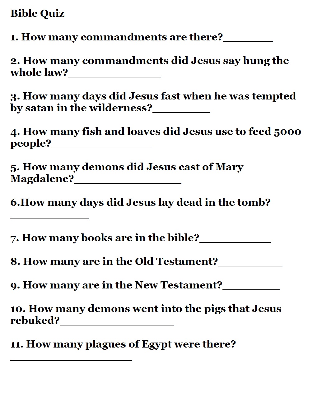 Bible Quizzes For Adults 3