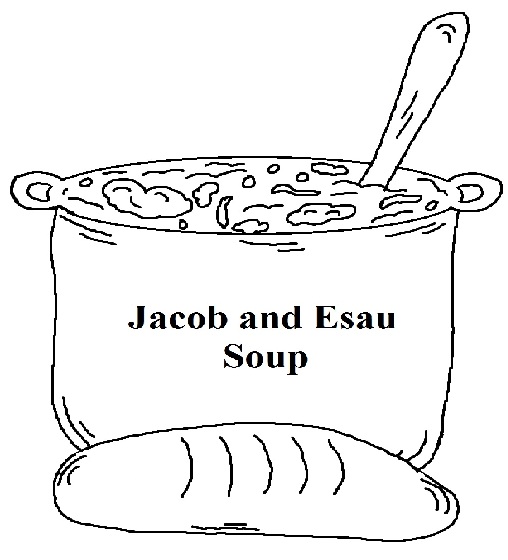 Jacob and Esau Soup Coloring Page for kids by Church House Collection- Go with Jacob and Esau Sunday School Lesson plan for children