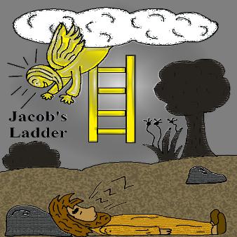 picture of Jacob's dream of ladder to heaven sunday school