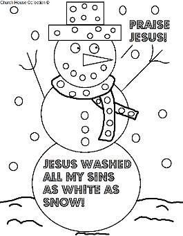 The birth of Jesus COloring Pages, Snowman Coloring Pages Christmas Jesus Washed my sins as white as snow coloring page praise Jesus