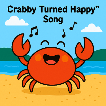 Crab Summer Lesson for preschool homeschool kids with mp3 song music download. Great for learning emotions