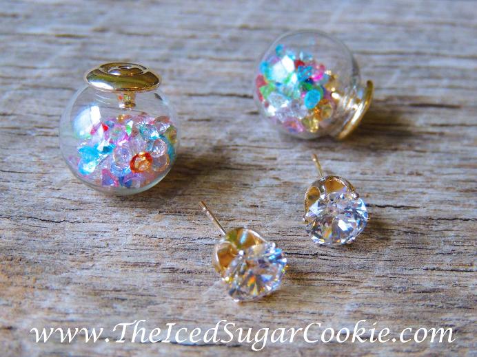 www.TheIcedSugarCookie.com The Iced Sugar Cookie offers crystal filled glass ball earrings. 