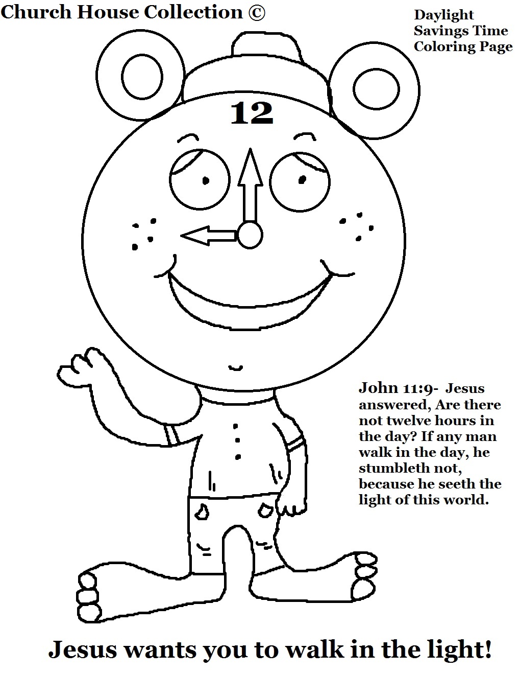 Download Daylight Savings Time Coloring Pages