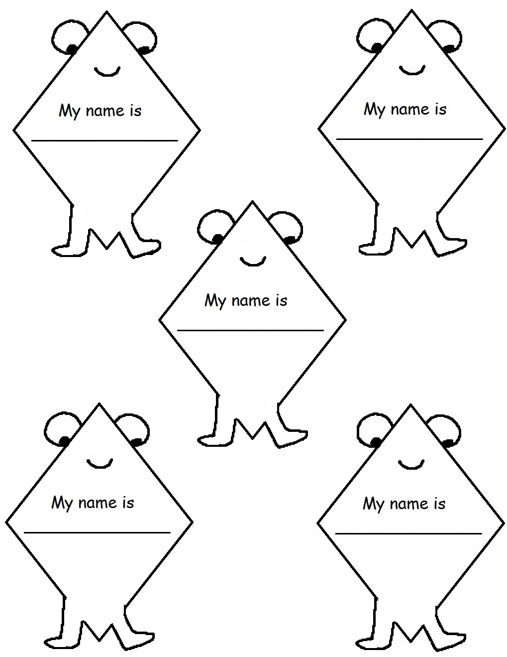 Fancy Name Tag Shape Templates