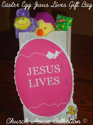 Easter Egg Jesus Lives Gift Bag DIY Idea for Sunday school kids or toddlers.