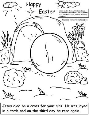 Easter Resurrection Jesus Coloring Pages. Bible Christian Free Coloring Pages of Tomb.