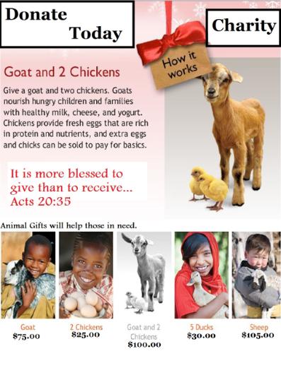 Donate A Goat Donation Box Template