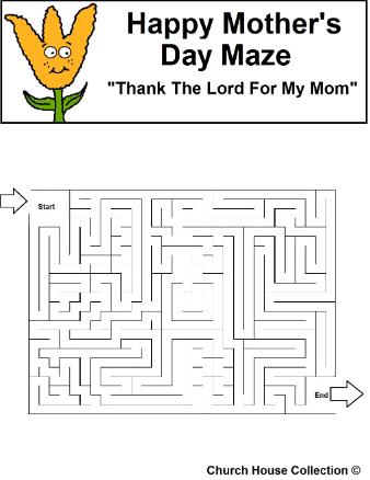 Mother's Day Maze Thank The Lord For My Mom