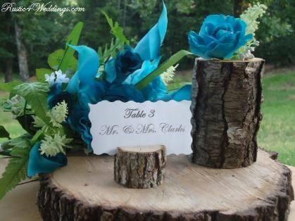 Rustic Blue Wedding Place Card Holders Table Number Holders Ceneterpieces