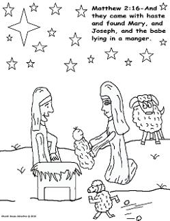 The Birth of Jesus Coloring Pagess