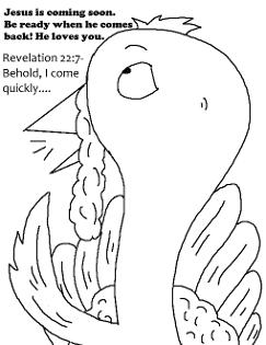 Turkey Jesus is Coming Soon Rev 22:7 Coloring Page Sunday School