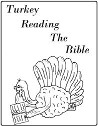 Turkey Reading The Bible Coloring Page Sunday School